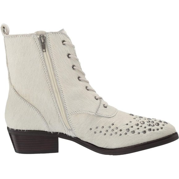 Lust For Life Portland Boot White Leather Lace Up Combat Ankle Boot - Picture 3 of 5